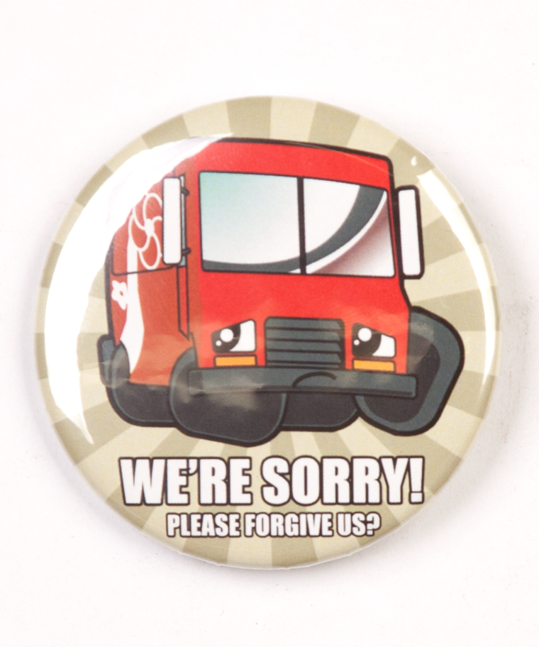 "We're Sorry" Button